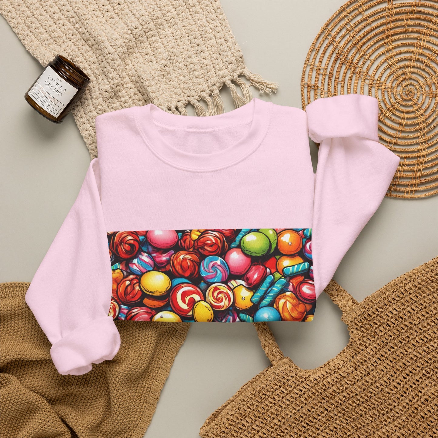 Colorful Candy Pattern Sweets Gift Art Sweatshirt