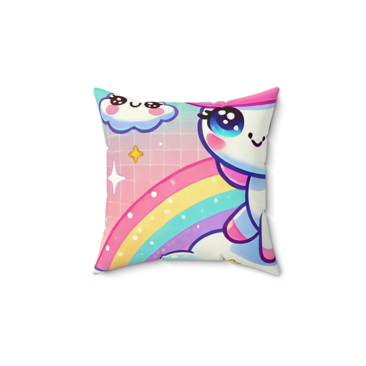 Pastel Rainbow Unicorn Cloud Kawaii Decorative Pillow