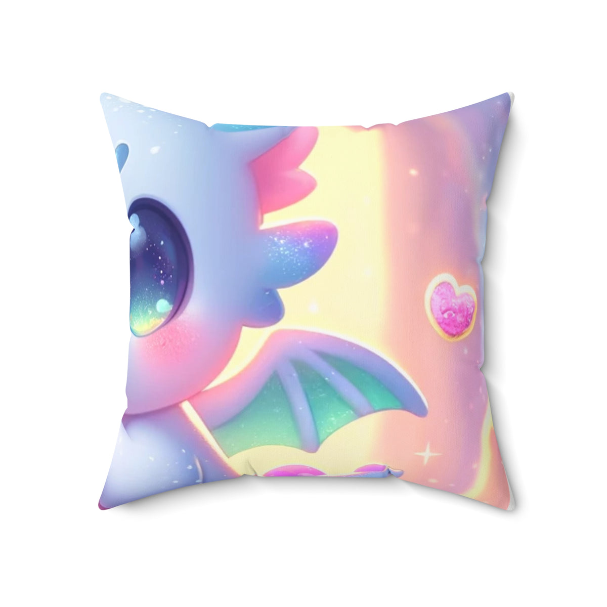 Pastel Treasure Dragon Kawaii Fantasy Decorative Pillow