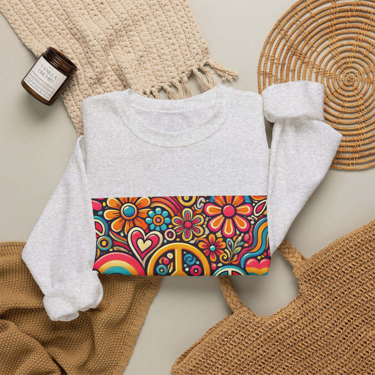 Colorful Peace Floral Pattern Sweatshirt