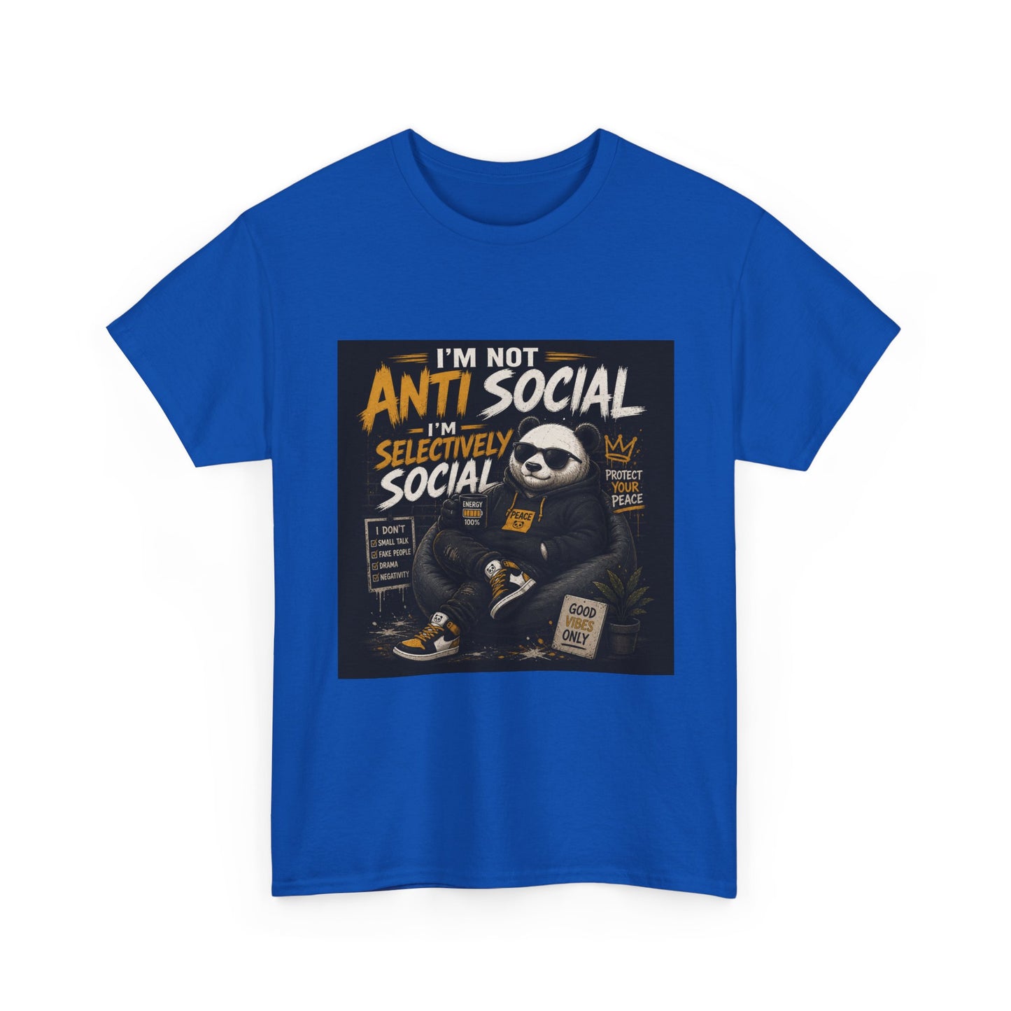 I’m Not Anti Social I’m Selectively Social sloth design Tee | funny introvert shirt