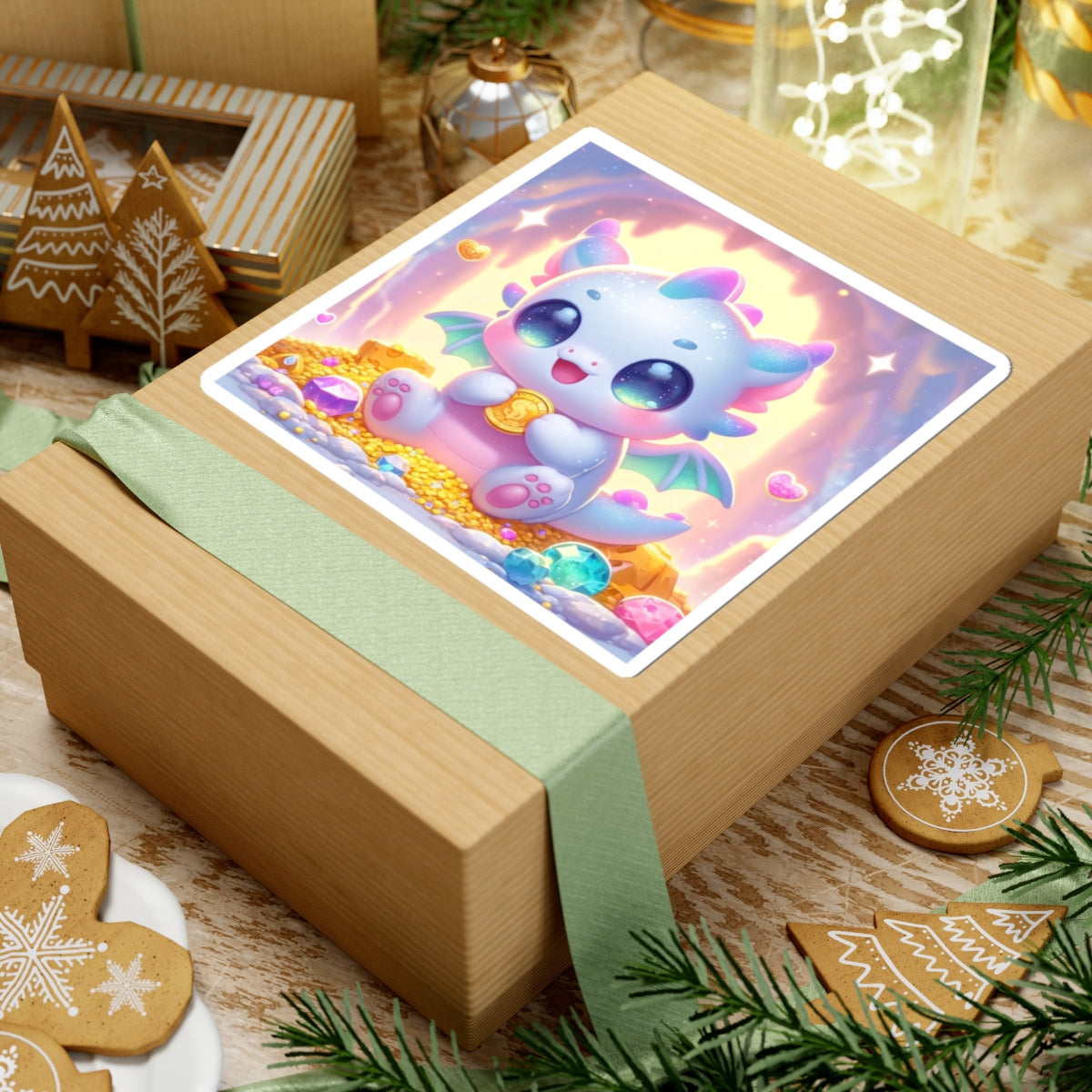 Pastel Treasure Dragon Kawaii Fantasy Sticker