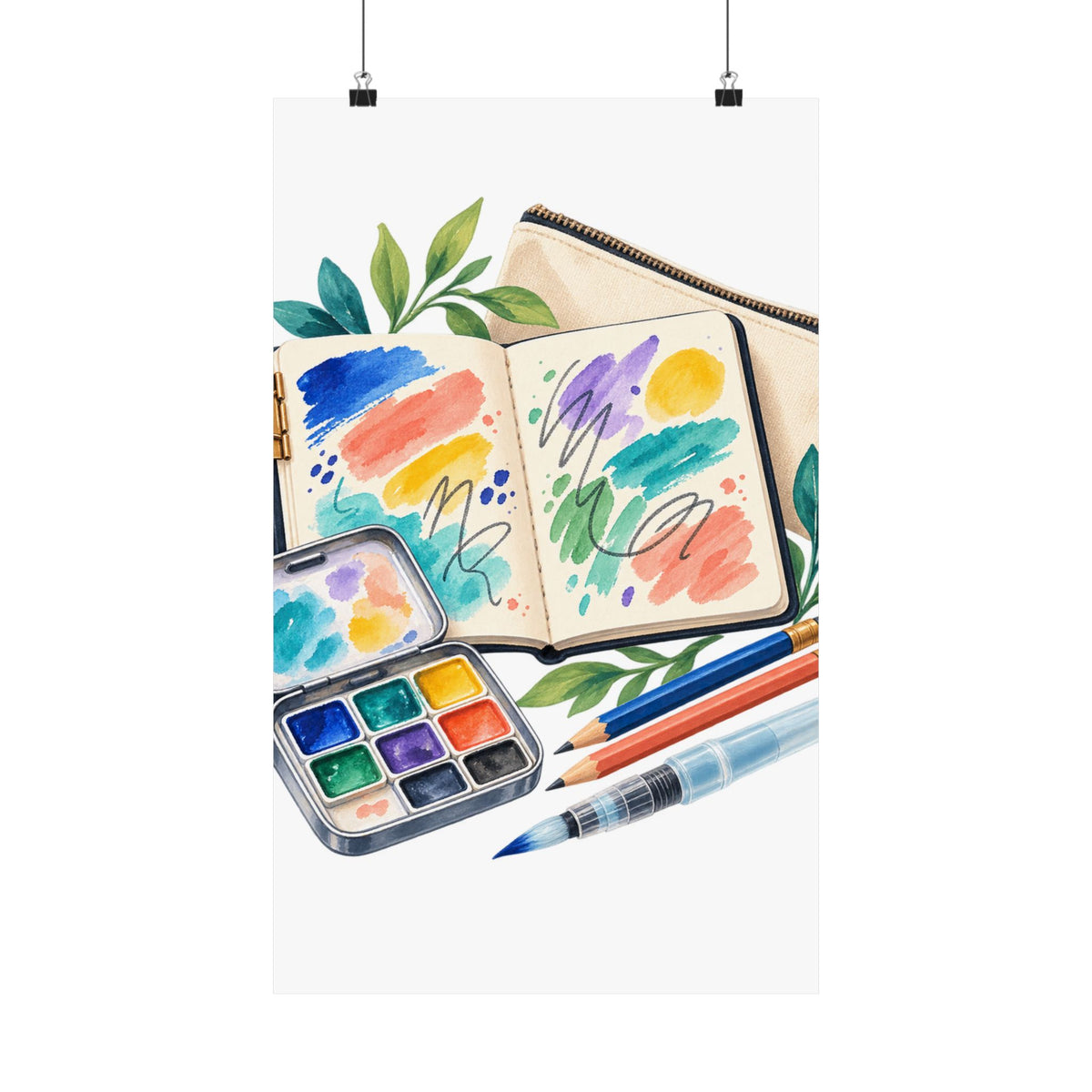 Colorful Urban Sketching Travel Kit Poster