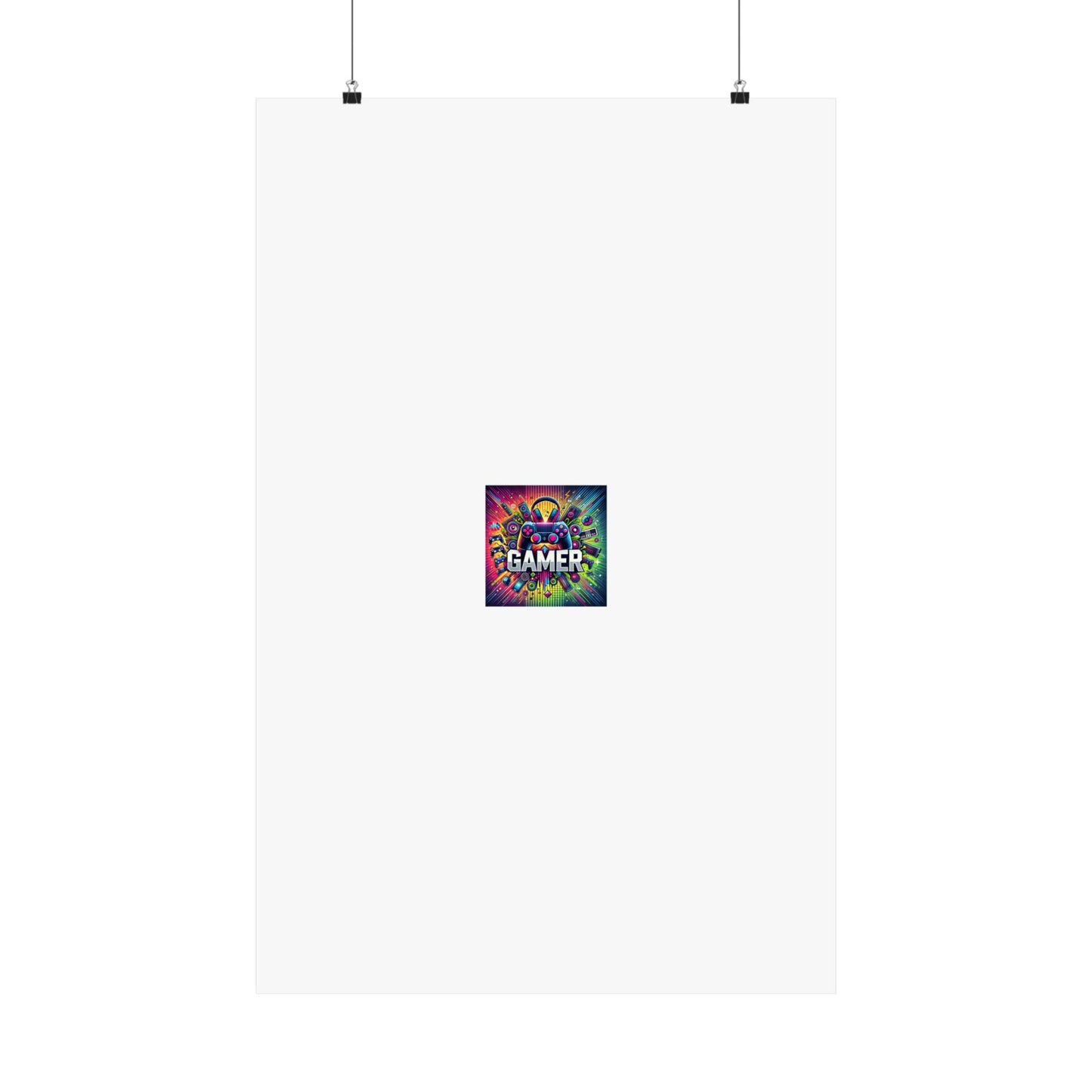 Neon Gamer Energy Retro Arcade Gaming Wall Art Poster
