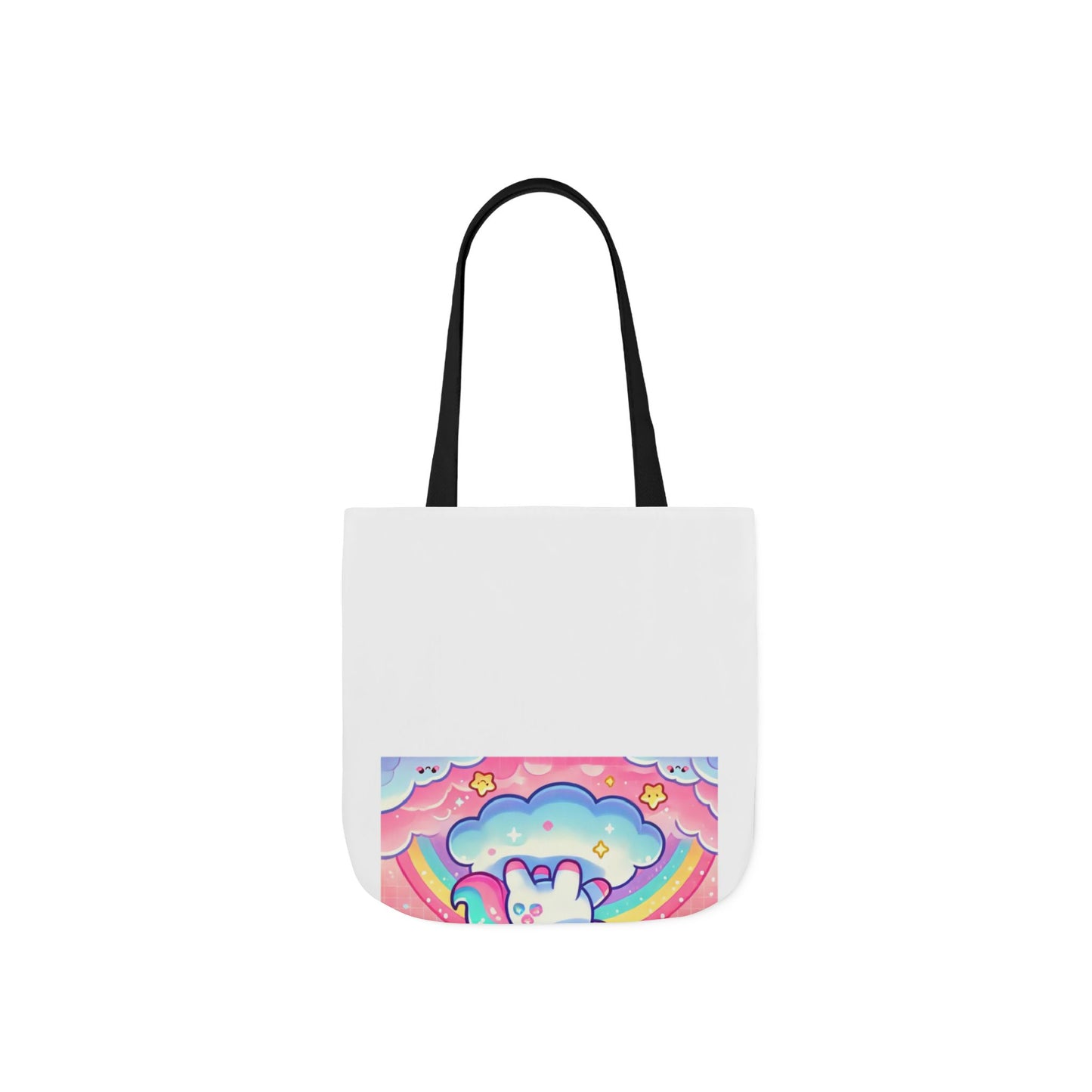 Pastel Rainbow Unicorn Cloud Kawaii Canvas Tote Bag