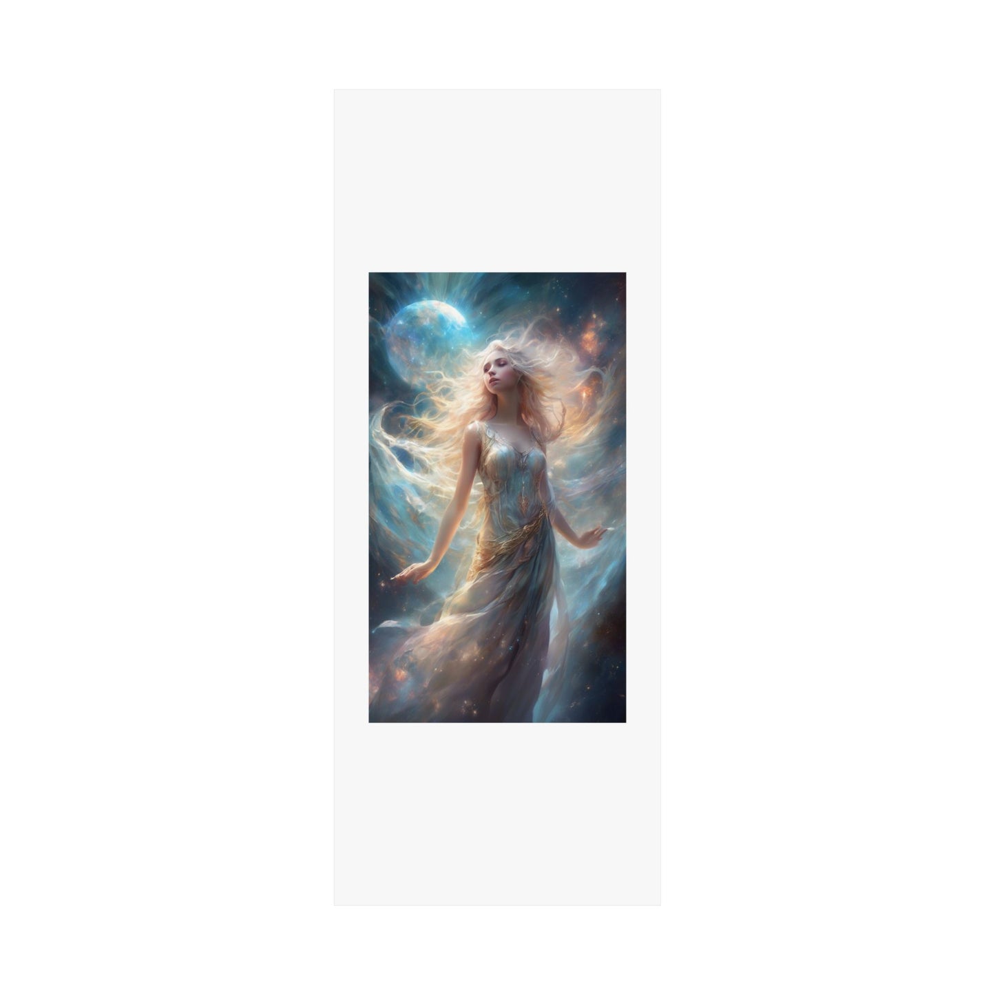 Moonlit Celestial Maiden Fantasy Portrait Poster