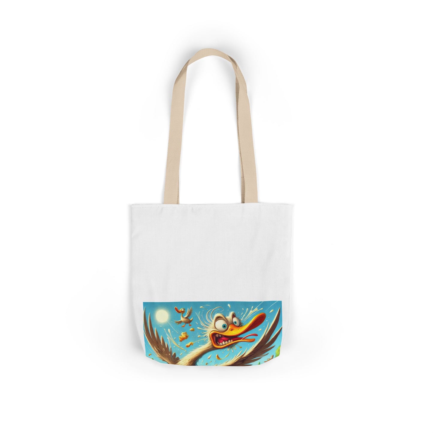 Chaotic Picnic Duck Funny Summer Canvas Tote Bag