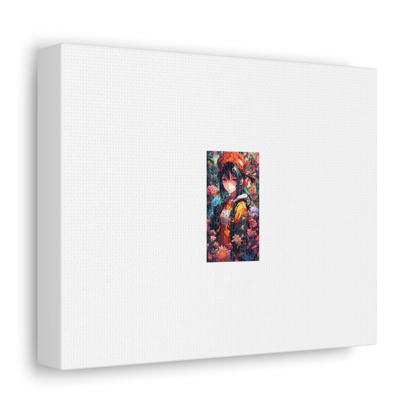 Anime Floral Forest Heroine Portrait Flower Canvas Wall Art