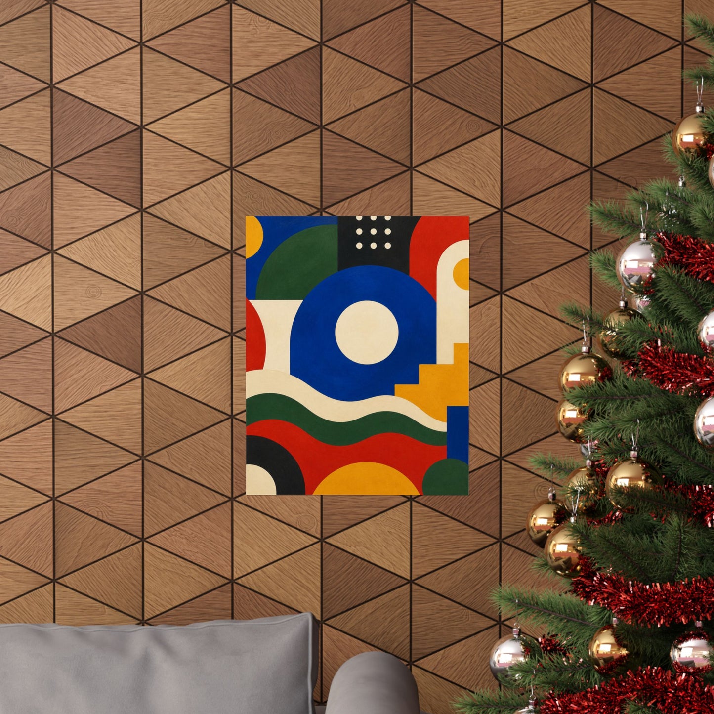 Bold Geometric Balance Abstract Art Poster