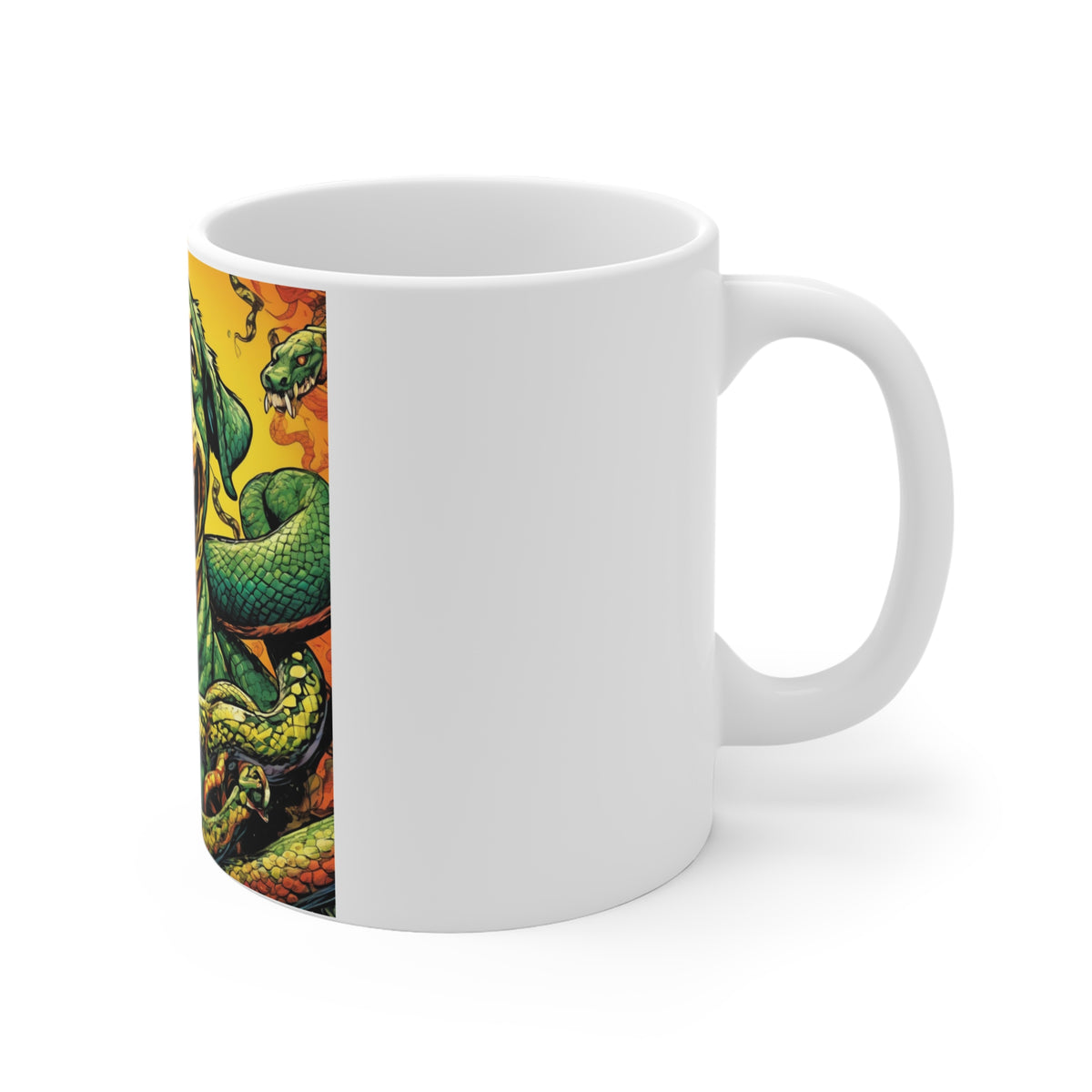 Surreal Serpent Hound Dark Fantasy Creature Coffee Mug
