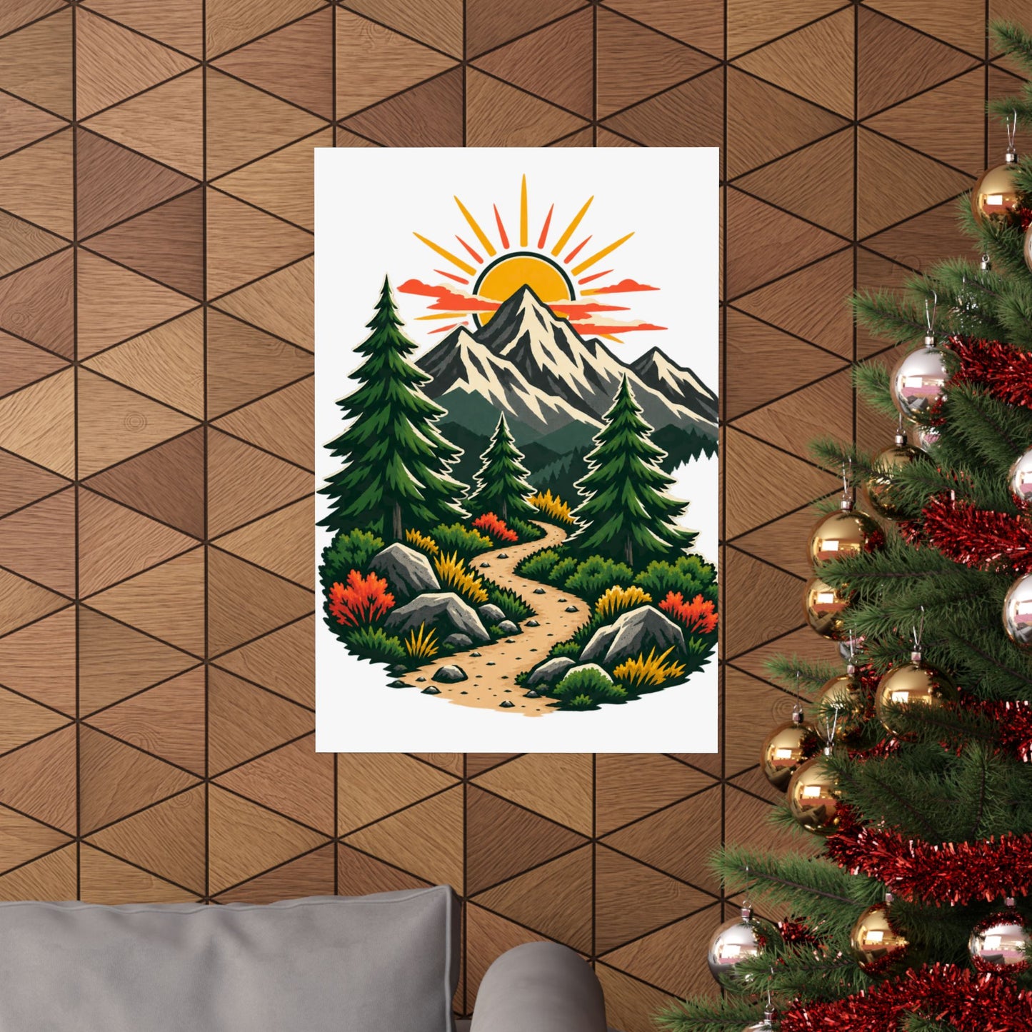 Sunrise Mountain Trail Outdoor Adventure Poster