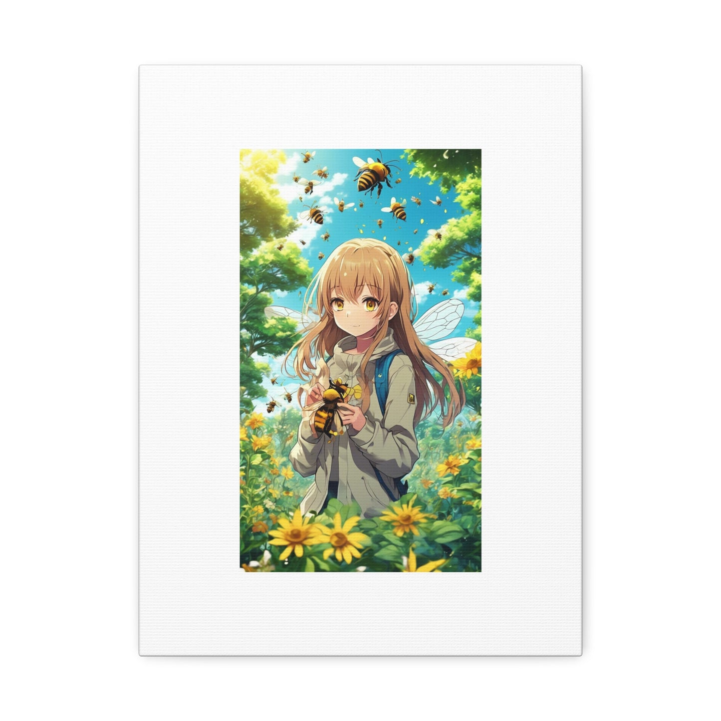Bee Fairy Garden Anime Nature Art Canvas