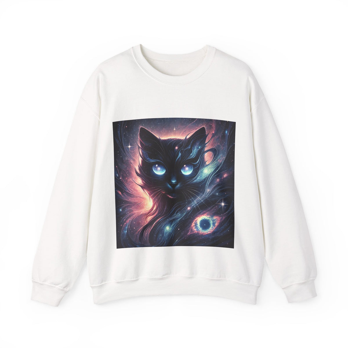 Cosmic Black Cat Galaxy Celestial Sweatshirt