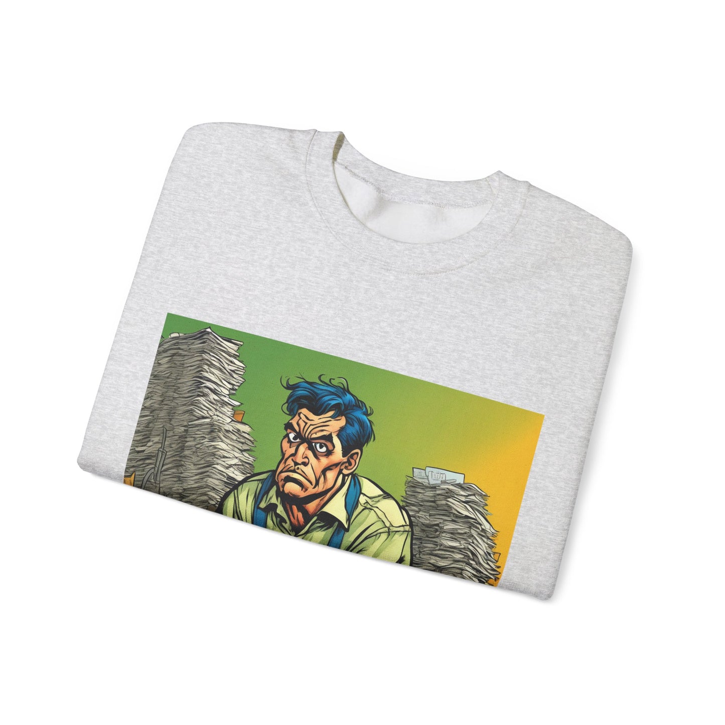 Paperwork Chaos Desk Worker Funny Office Art Sweatshirt