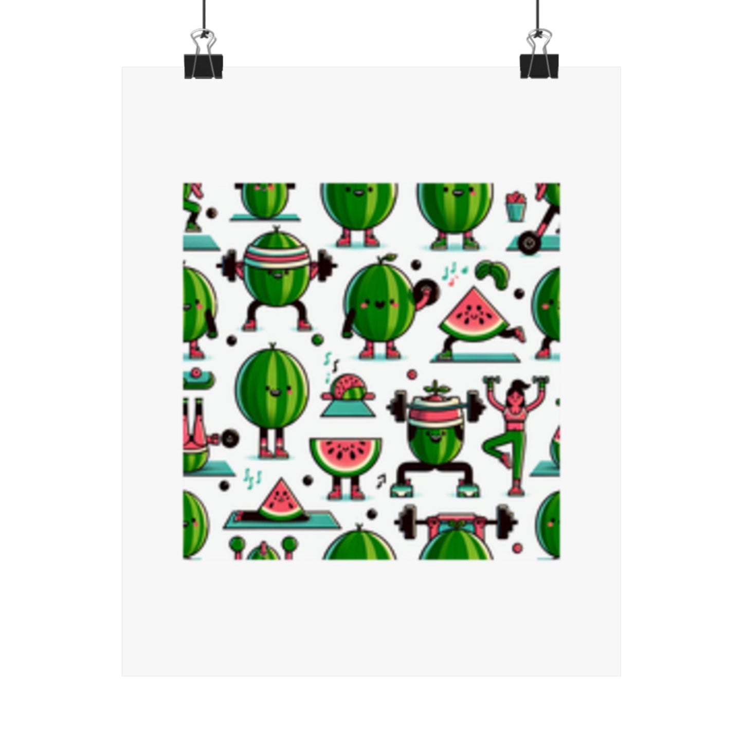 Watermelon Workout Club Cute Food Fitness Wall Art Poster