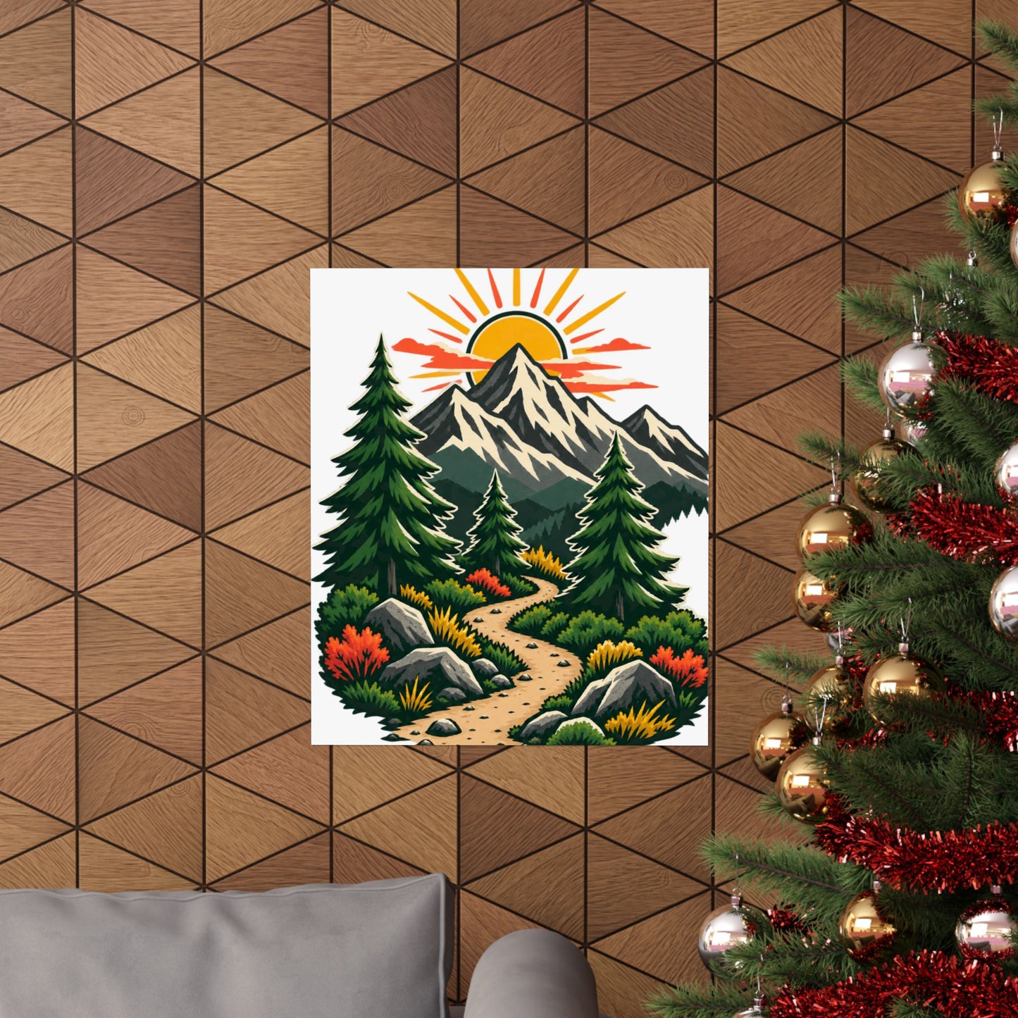 Sunrise Mountain Trail Outdoor Adventure Poster