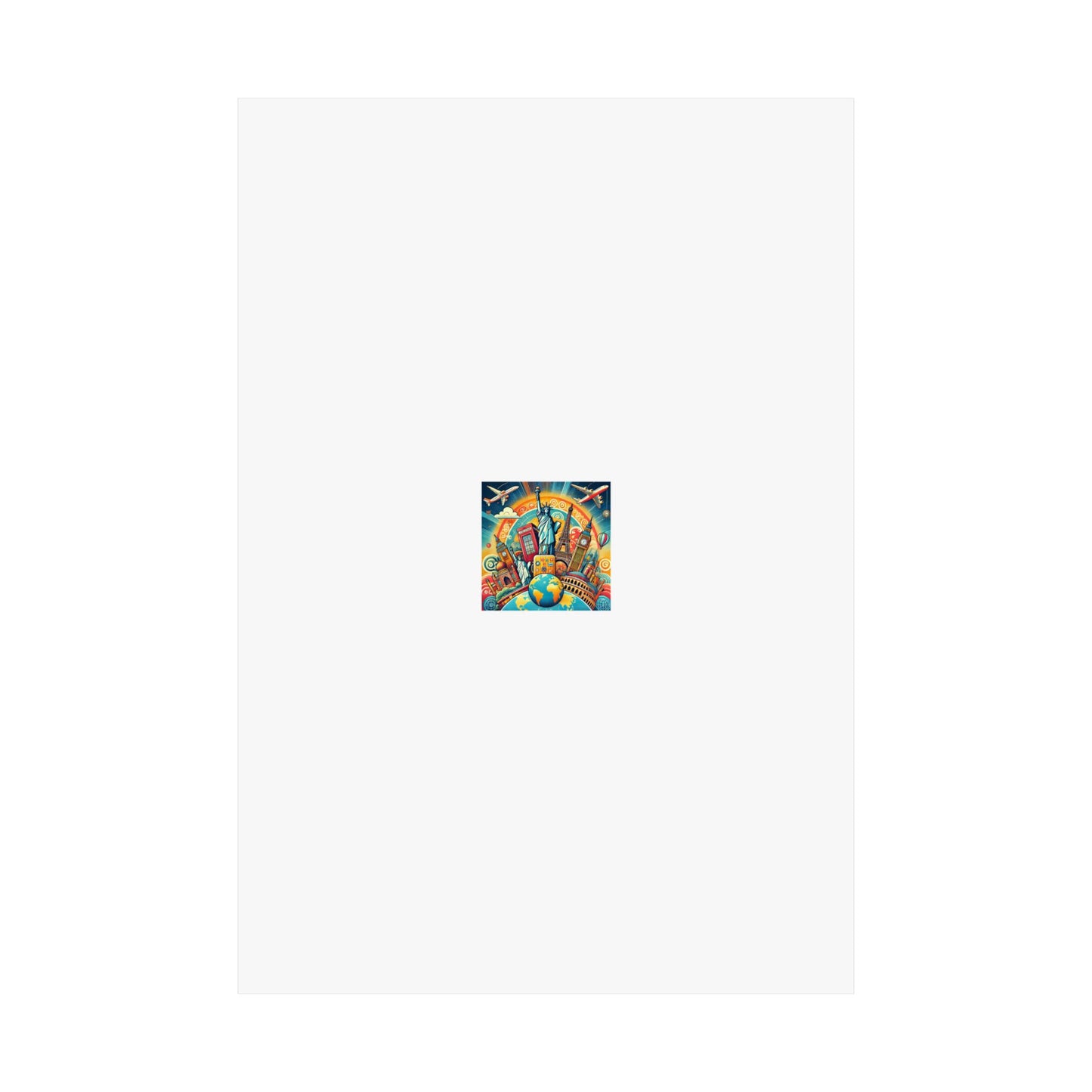 Global Landmark Adventure Collage Colorful Travel Poster