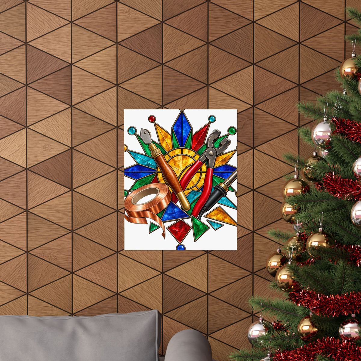Stained Glass Workshop Tools Poster