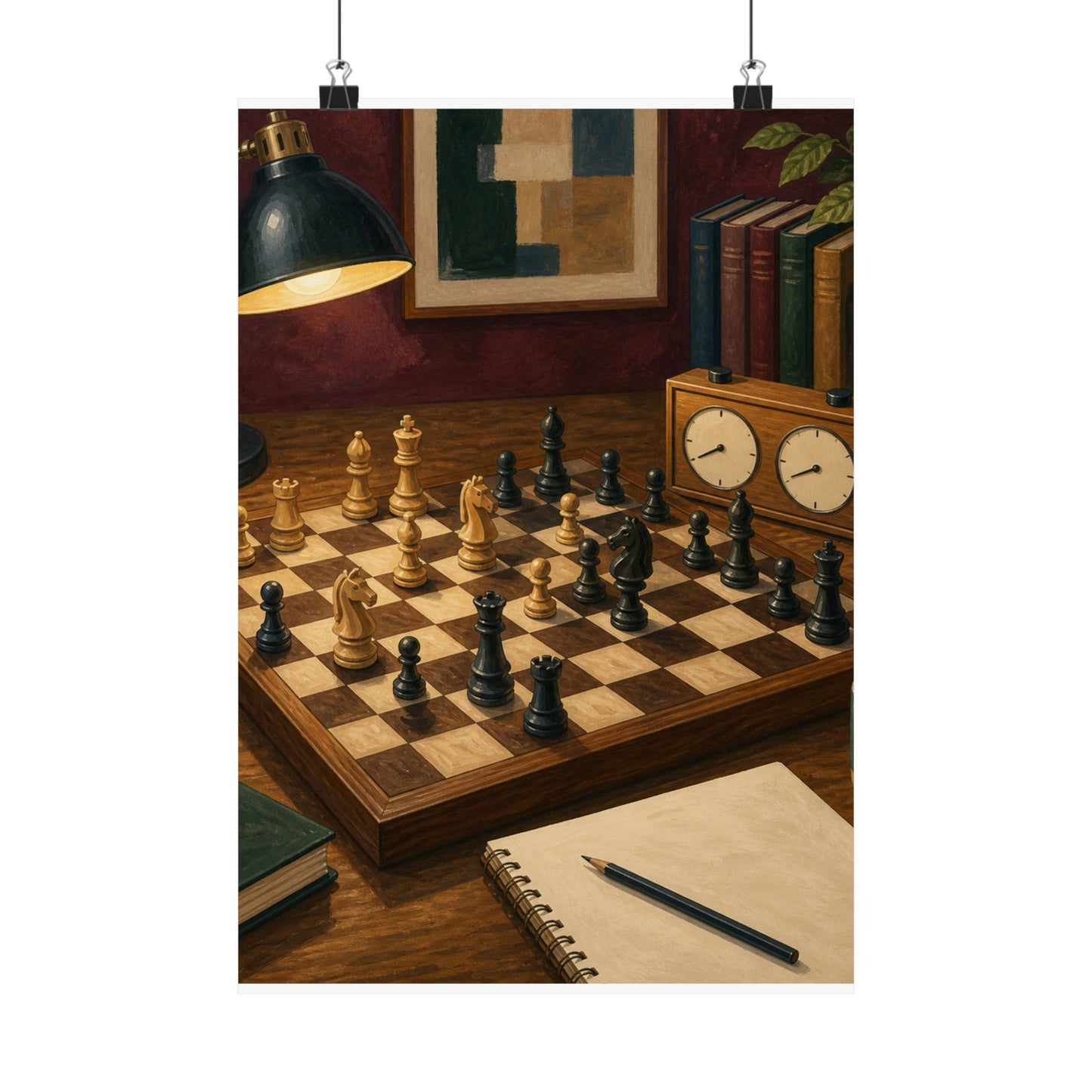 Cozy Chess Strategy Game Hobby Poster