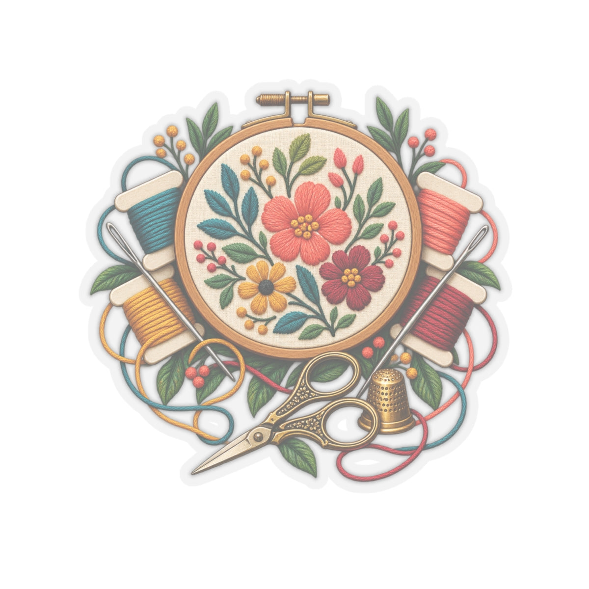 Botanical Embroidery Workshop Sticker