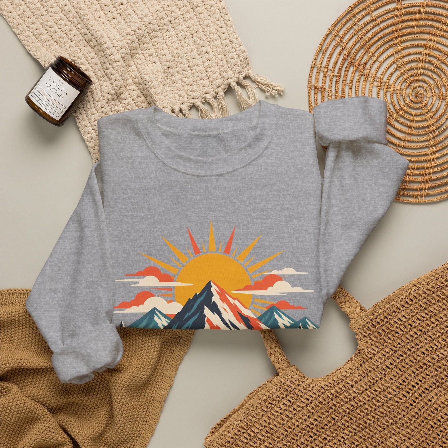 Alpine Sunrise River Mountain Adventure Sweatshirt