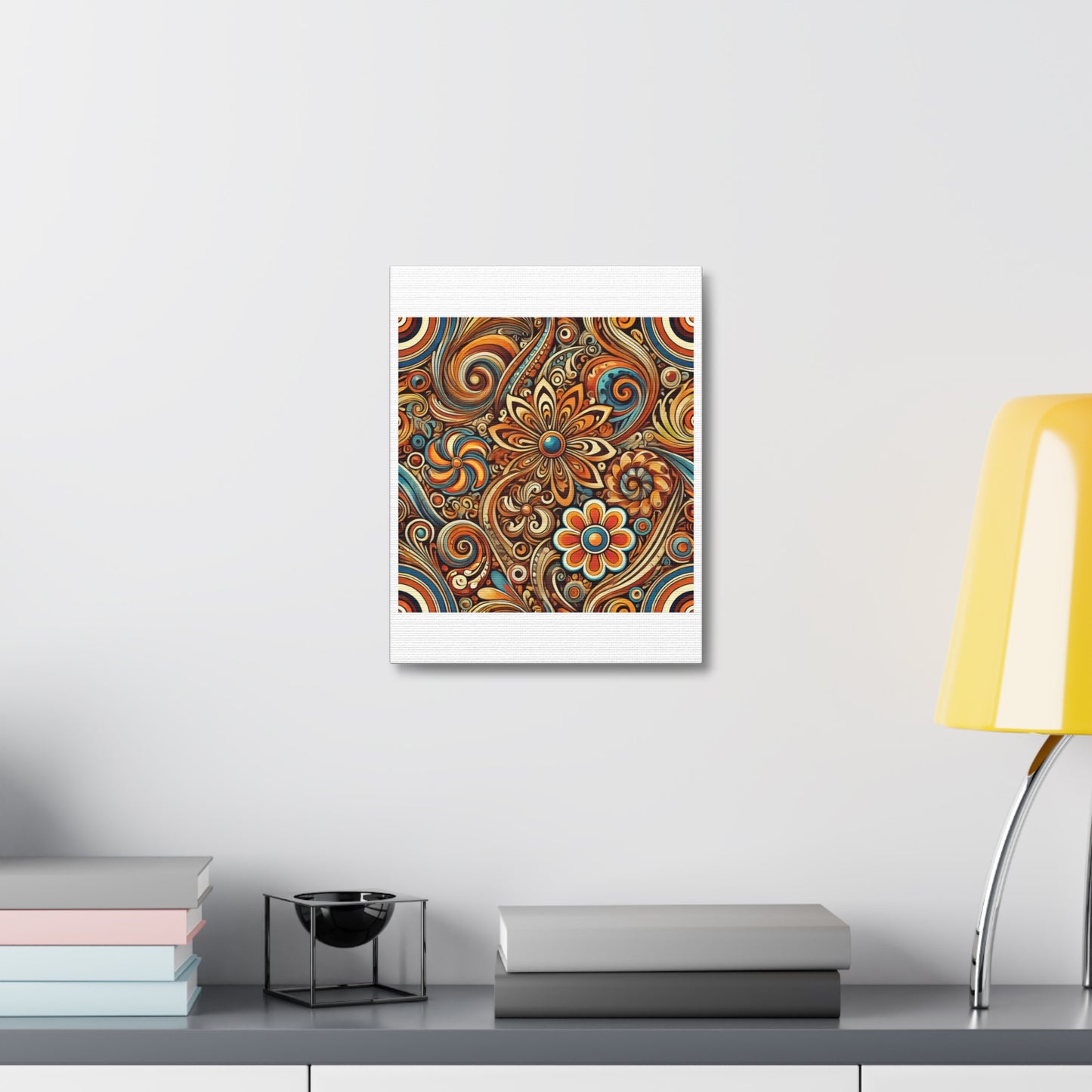 Ornate Abstract Floral Paisley Pattern Canvas