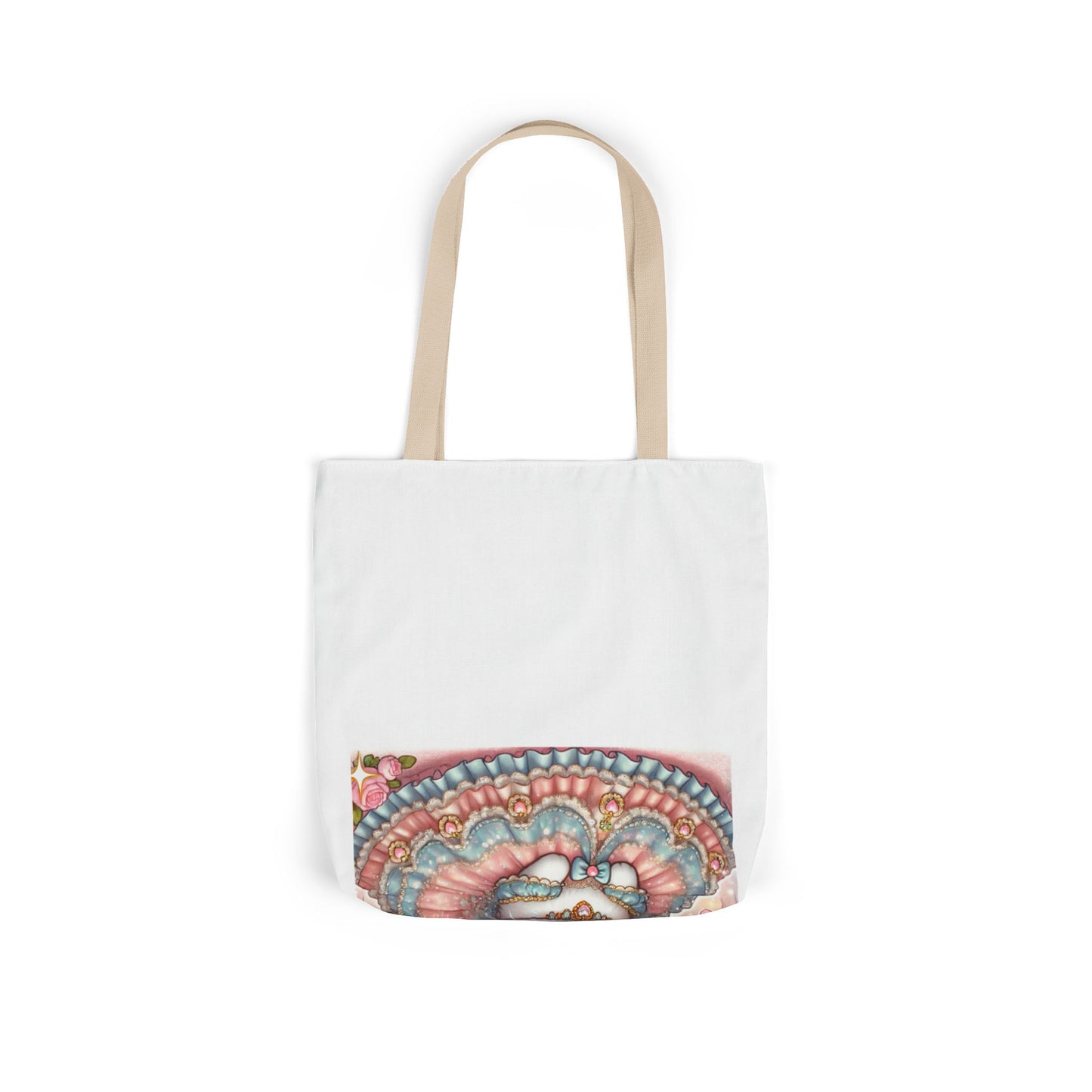 Pastel Princess Calico Cat Fantasy Canvas Tote Bag