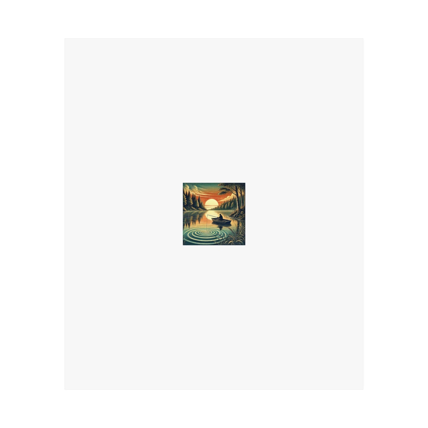 Sunset Lake Fishing Retreat Poster Lake House Fishing Wall Art Gift