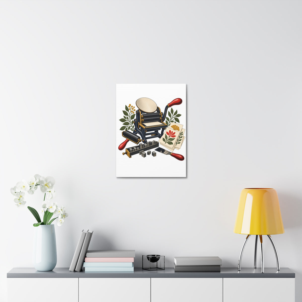 Botanical Letterpress Printshop Canvas