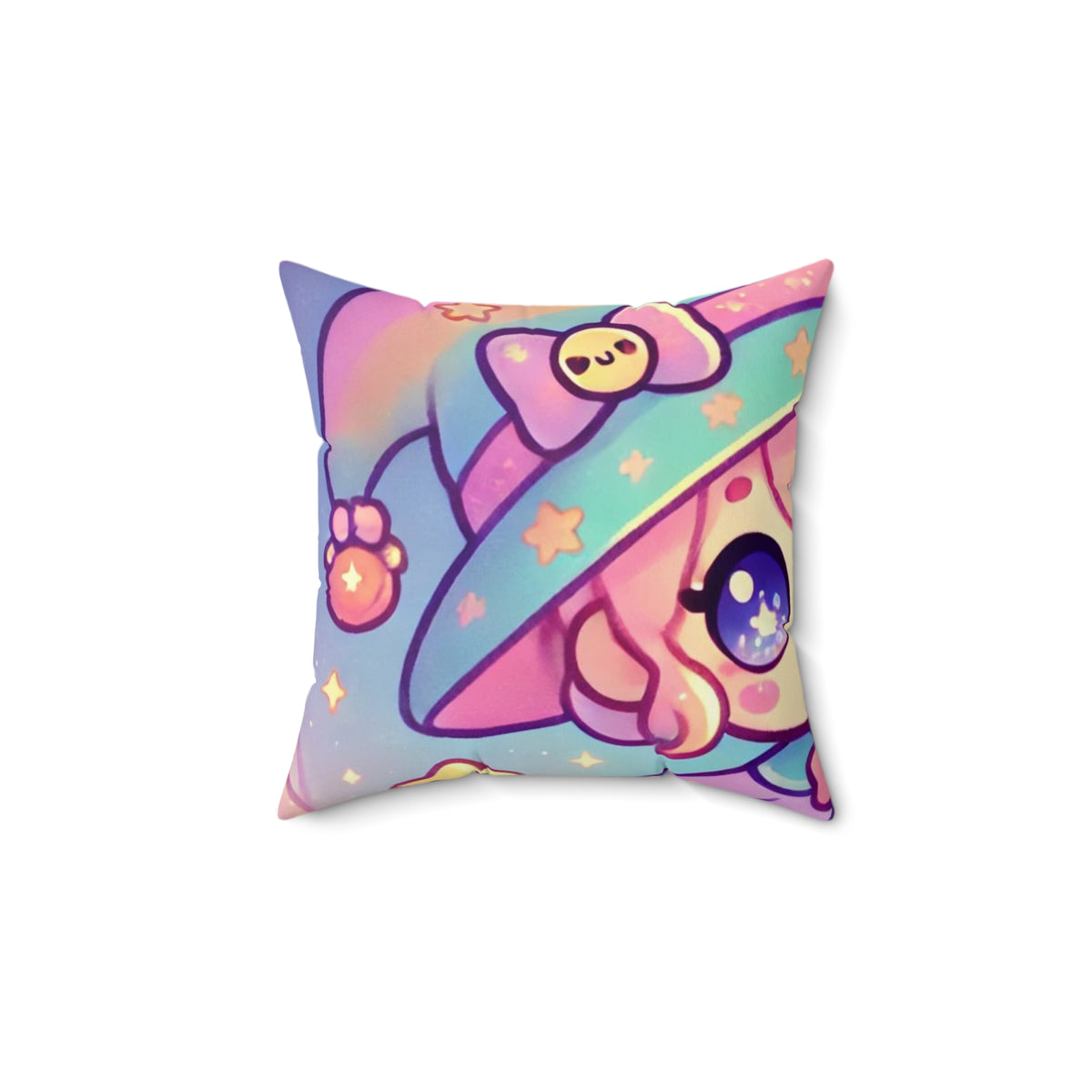 Kawaii Moon Wand Pastel Fantasy Decorative Pillow