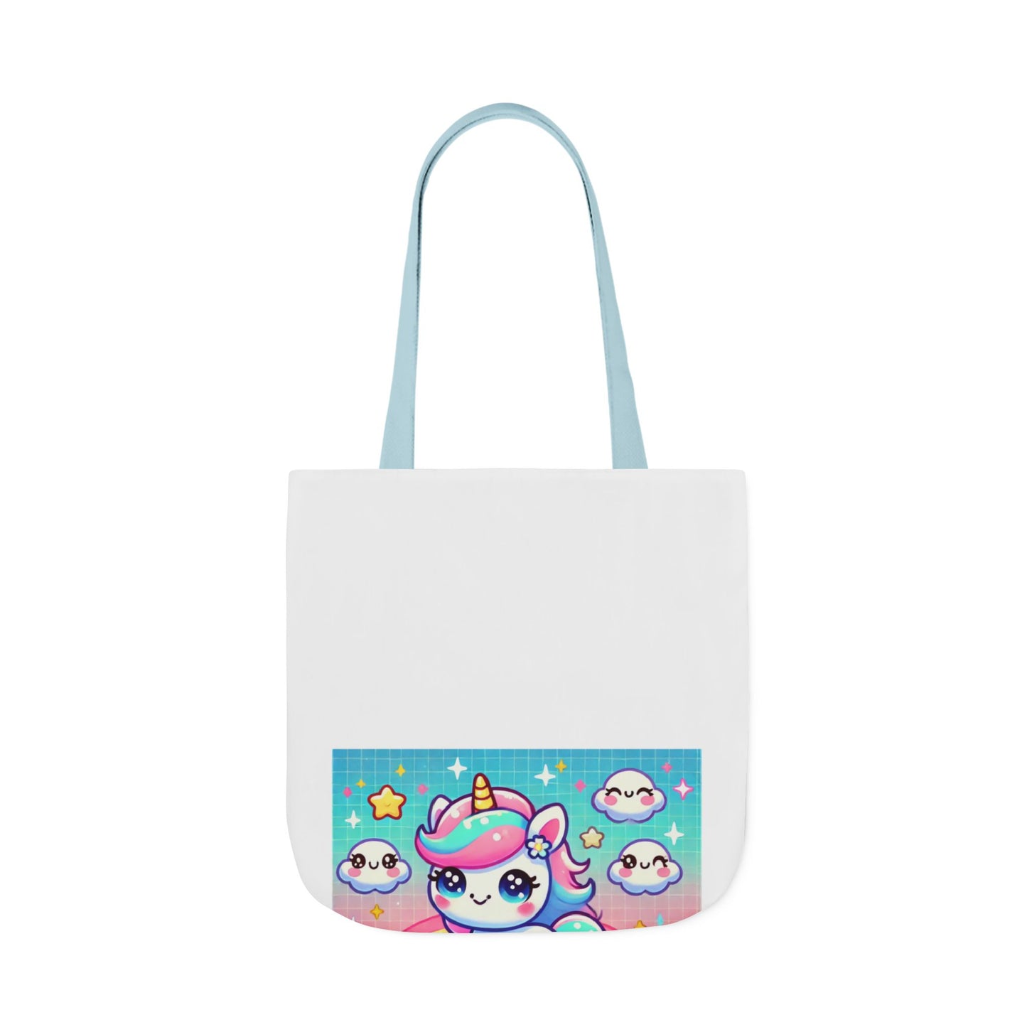 Pastel Rainbow Unicorn Cloud Kawaii Canvas Tote Bag