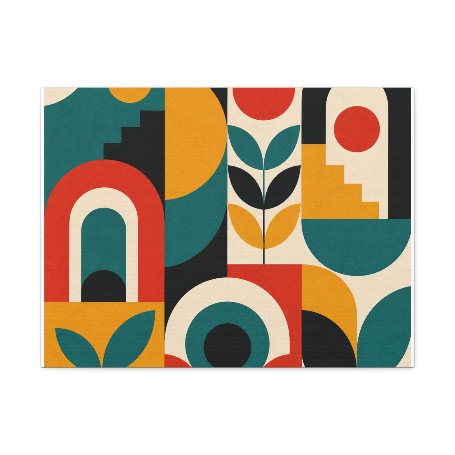 Mid Century Arches Botanical Geometric Canvas Art