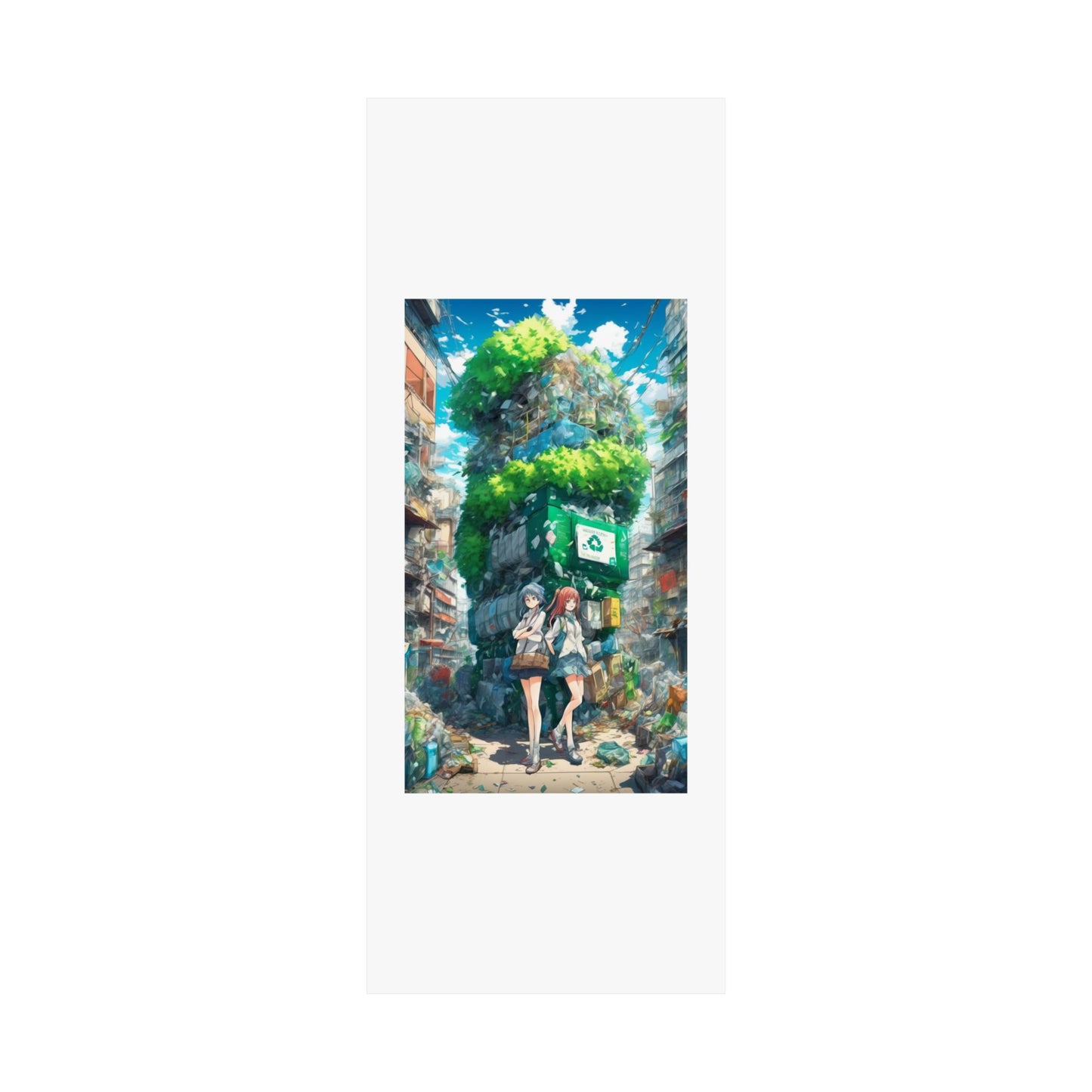 Urban Recycling Anime Friends Green City Wall Poster