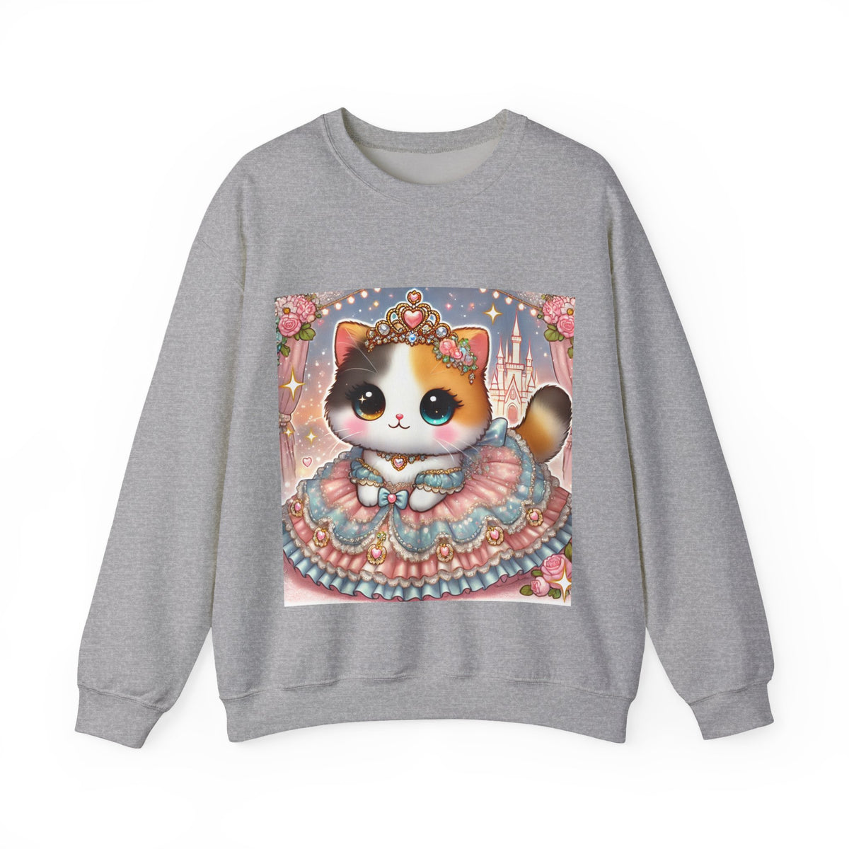 Pastel Princess Calico Cat Fantasy Sweatshirt