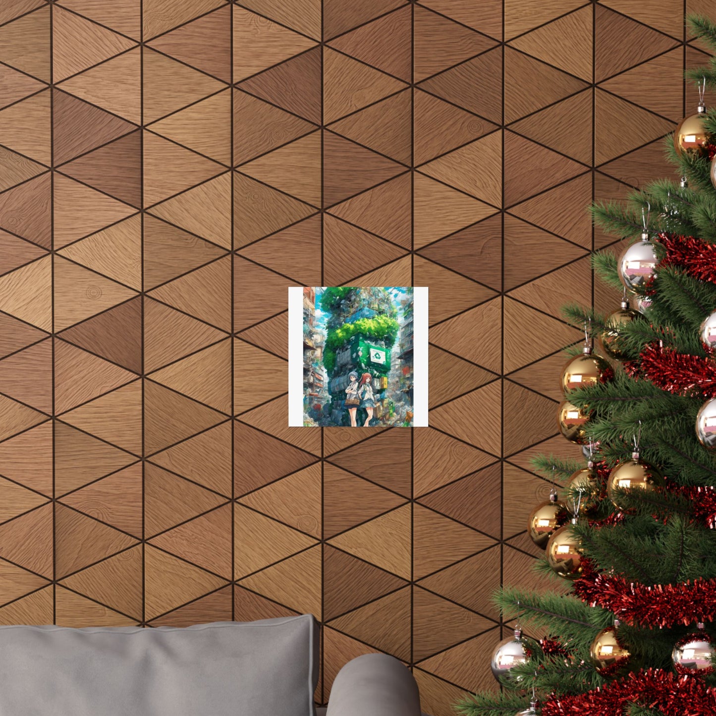 Urban Recycling Anime Friends Green City Wall Poster
