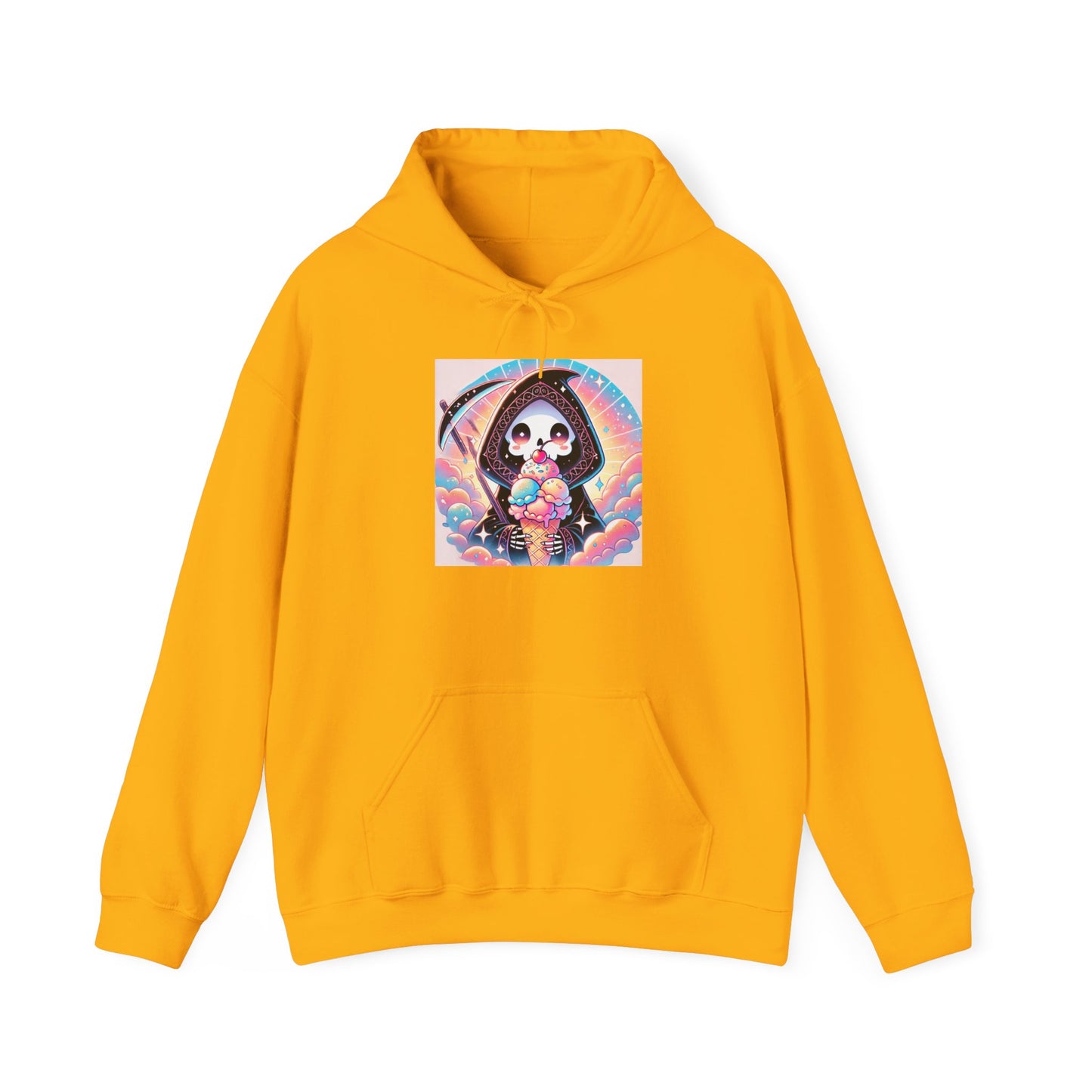 Grim Reaper Kawaii Anime Hoodie - Cute Ice Cream Design - Unisex Comfortable Hooded Sweatshirt - Fun & Stylish Gift Idea!
