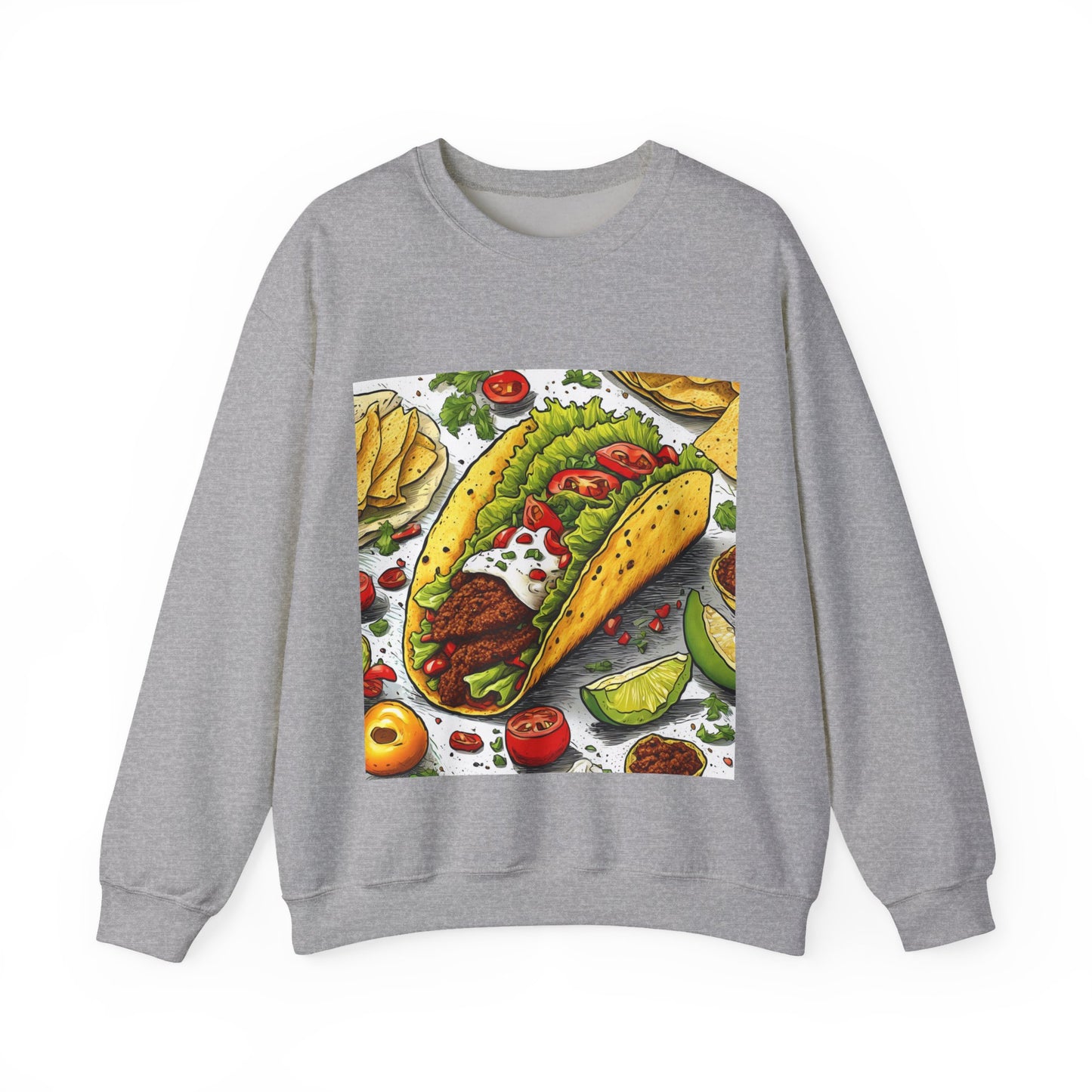 Bold Taco Illustration Foodie Gift Art Sweatshirt