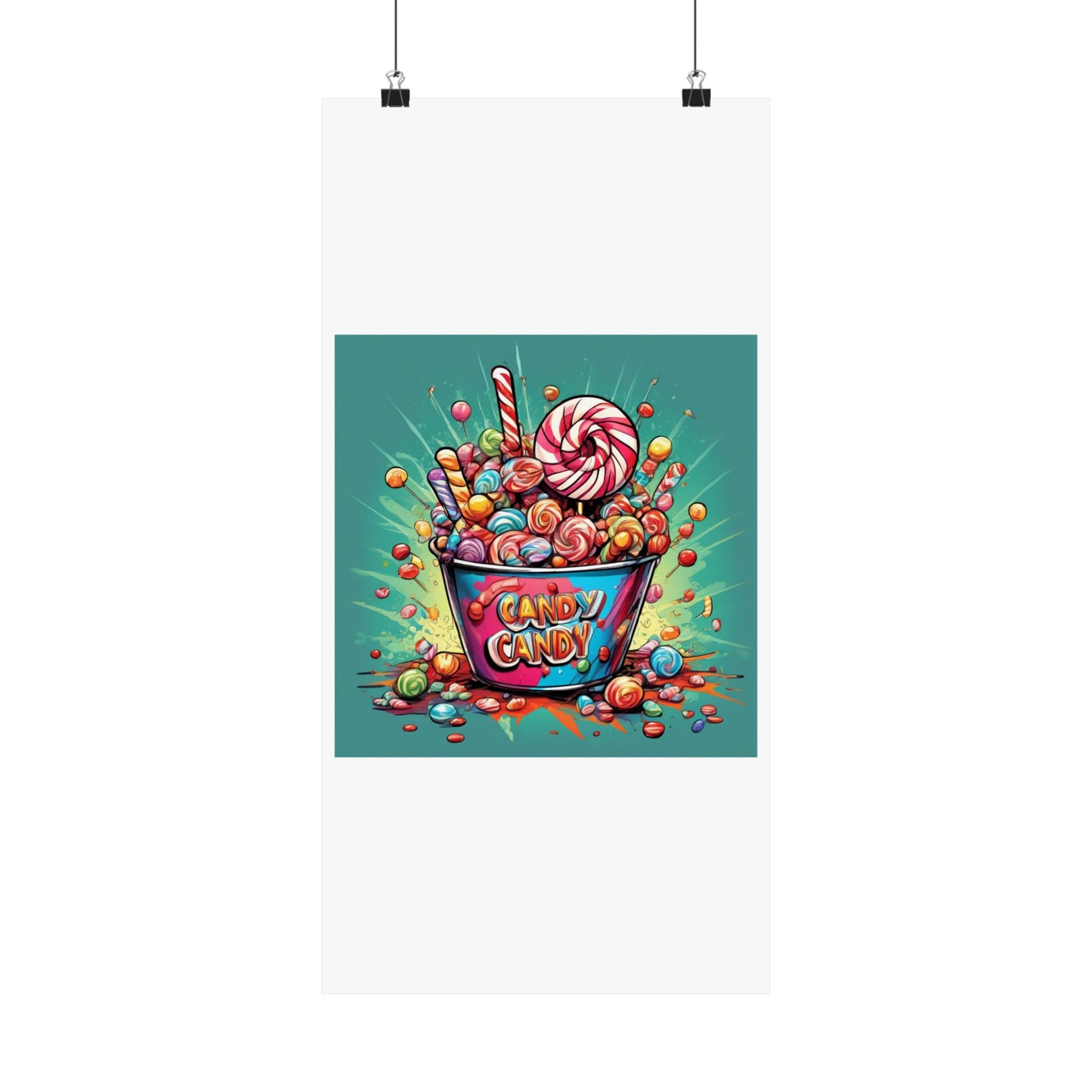 Holiday Candy Bucket Sweets Gift Art Poster
