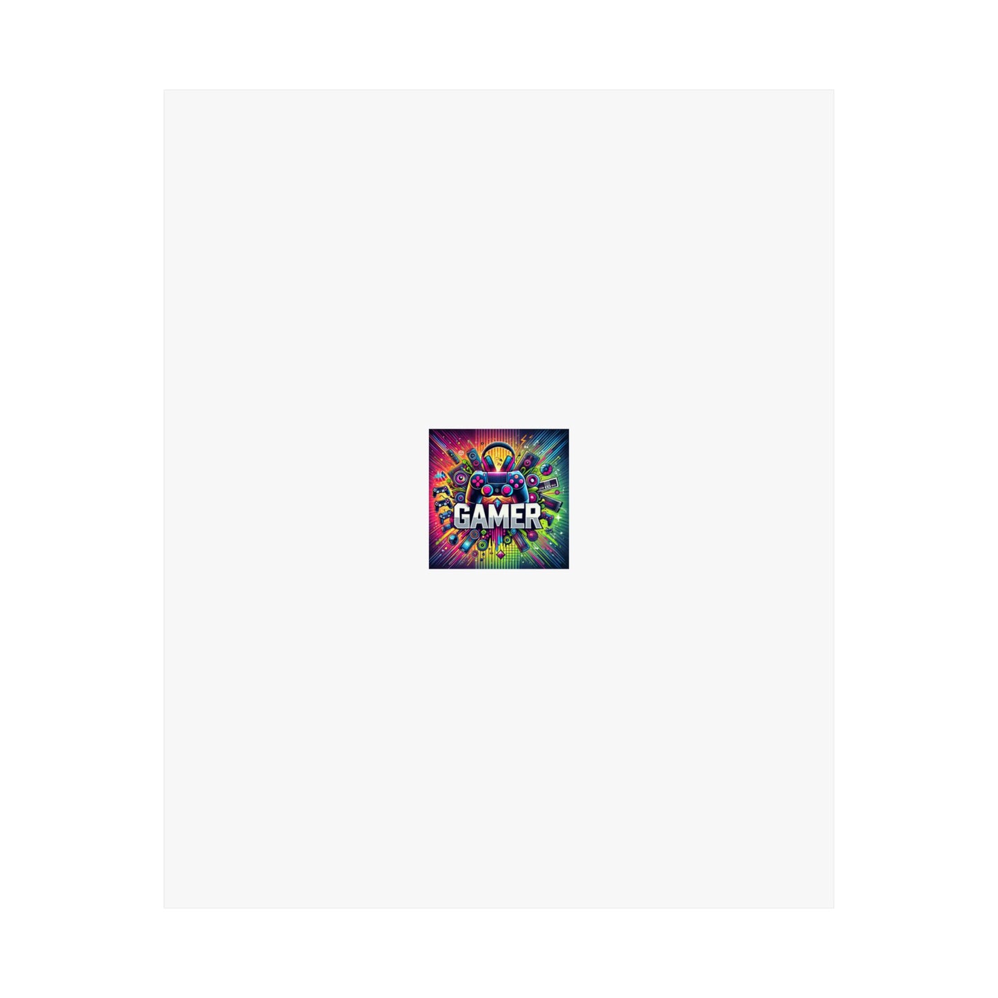 Neon Gamer Energy Retro Arcade Gaming Wall Art Poster
