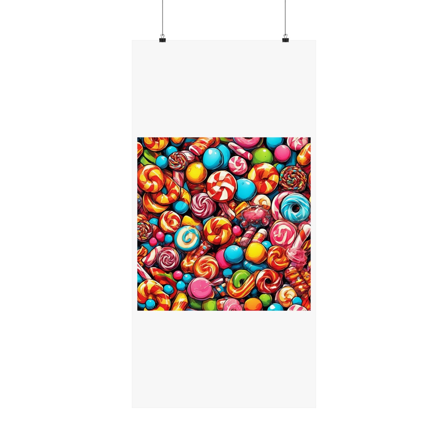Colorful Candy and Lollipop Pattern Poster