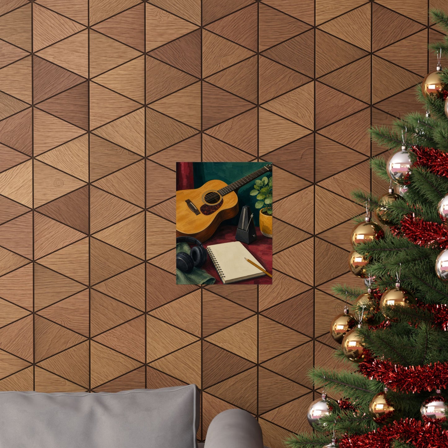 Cozy Acoustic Music Practice Art Poster