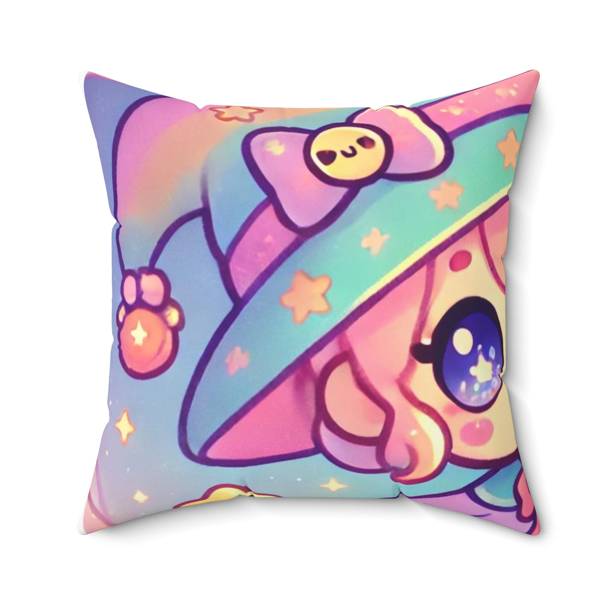 Kawaii Moon Wand Pastel Fantasy Decorative Pillow