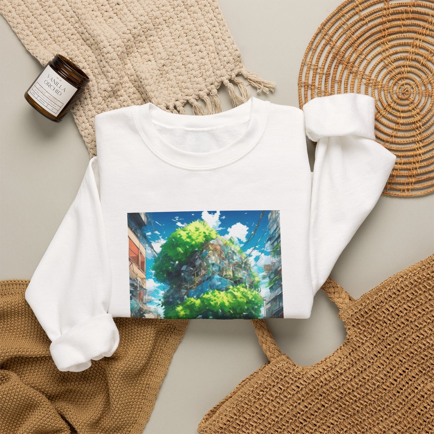 Urban Recycling Anime Friends Green City Sweatshirt