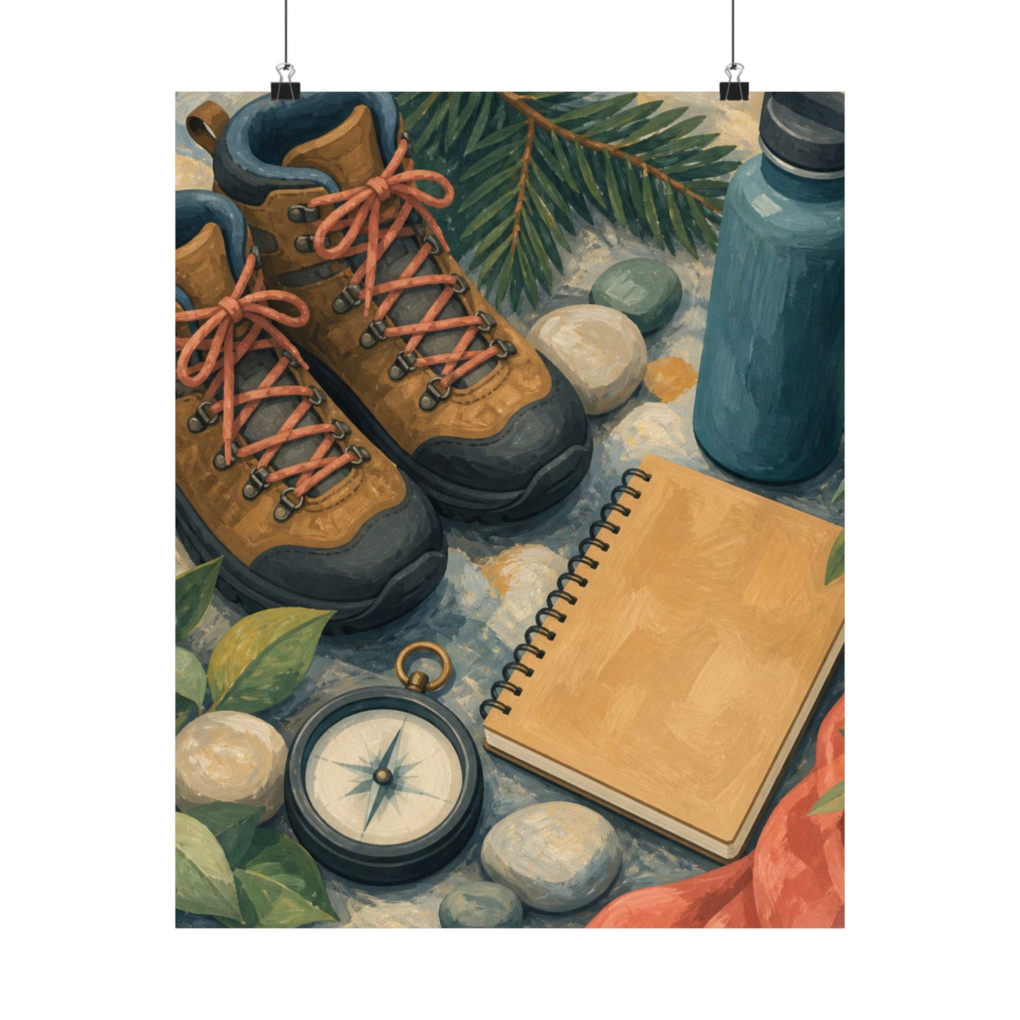 Quiet Hiking Trail Gear Art Poster
