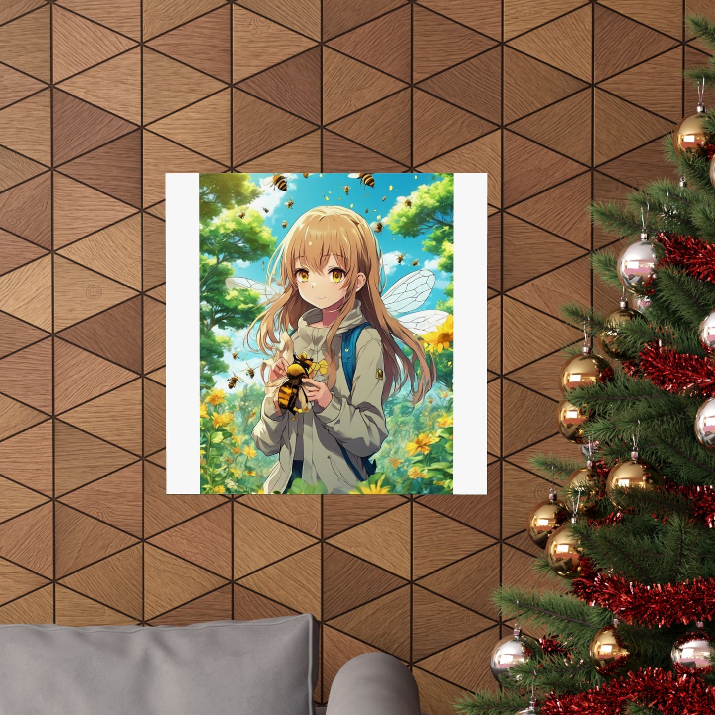 Bee Fairy Garden Anime Nature Art Poster