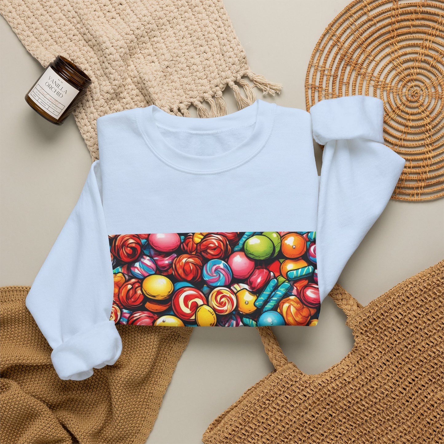 Colorful Candy Pattern Sweets Gift Art Sweatshirt
