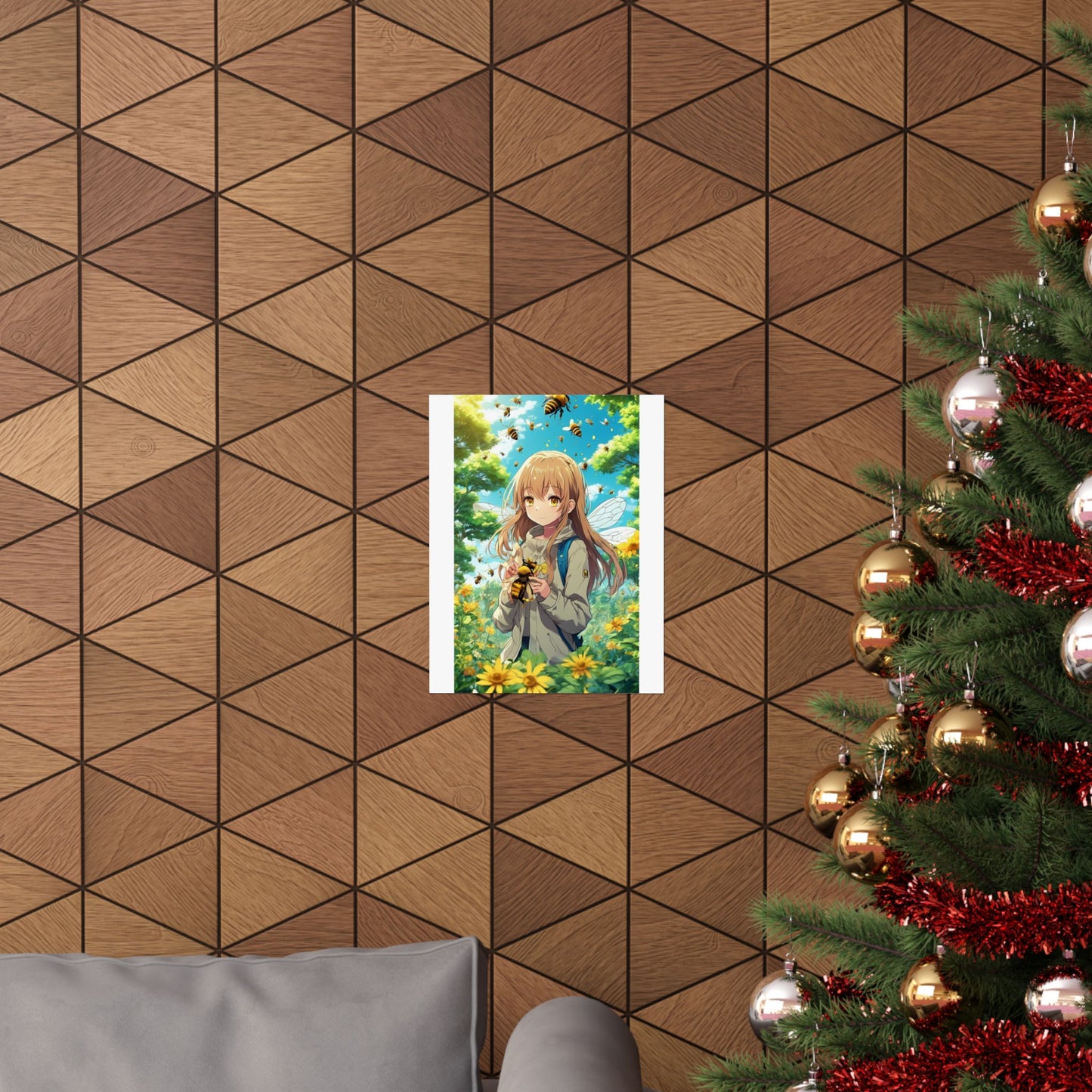 Bee Fairy Garden Anime Nature Art Poster
