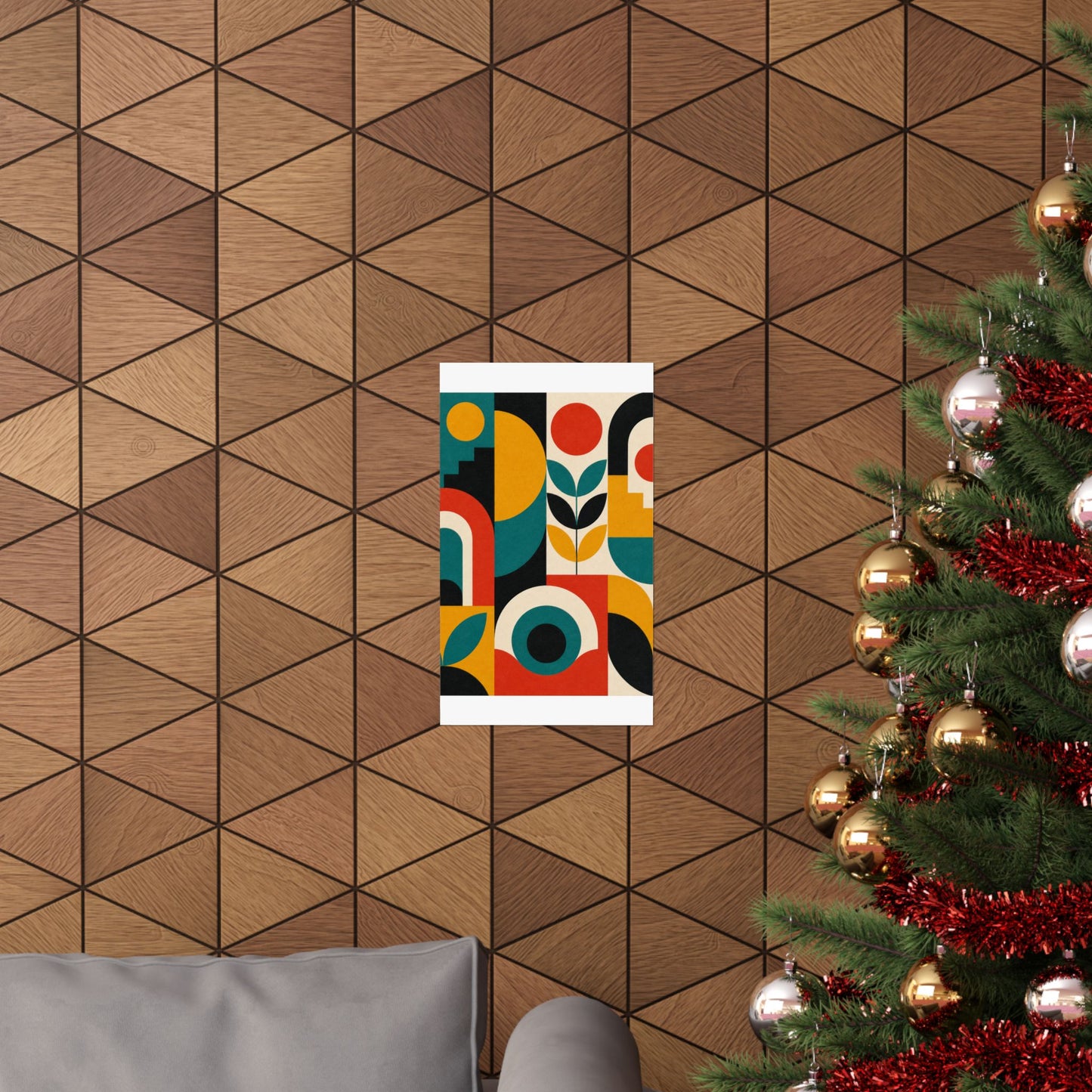 Mid Century Arches Botanical Geometric Abstract Poster