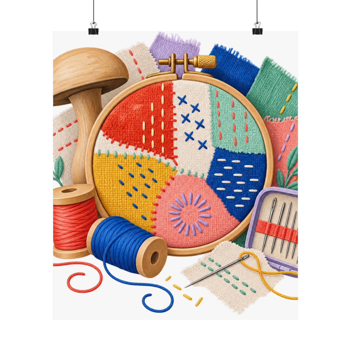 Colorful Visible Mending Workshop Poster