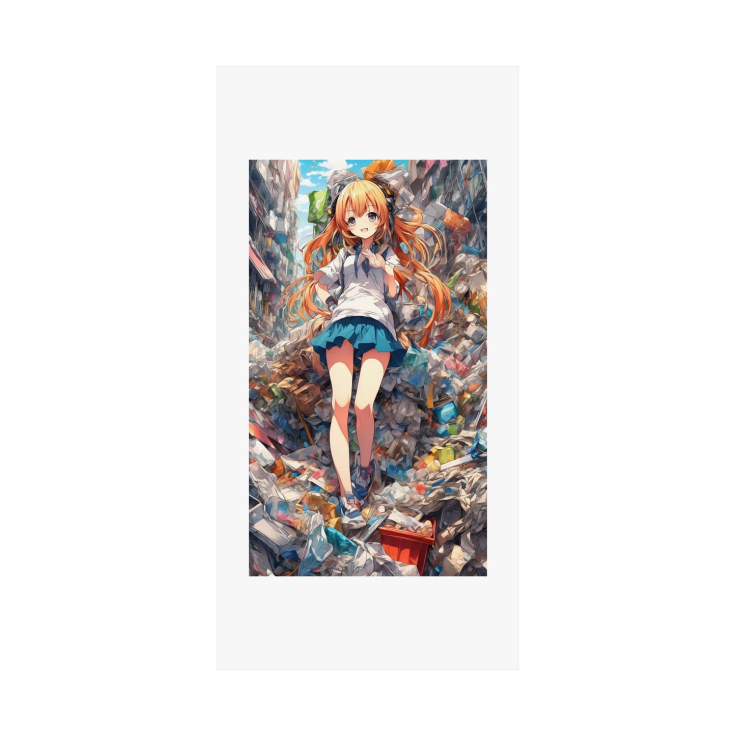 Recycling Rescue Anime Heroine Eco Street Art Poster